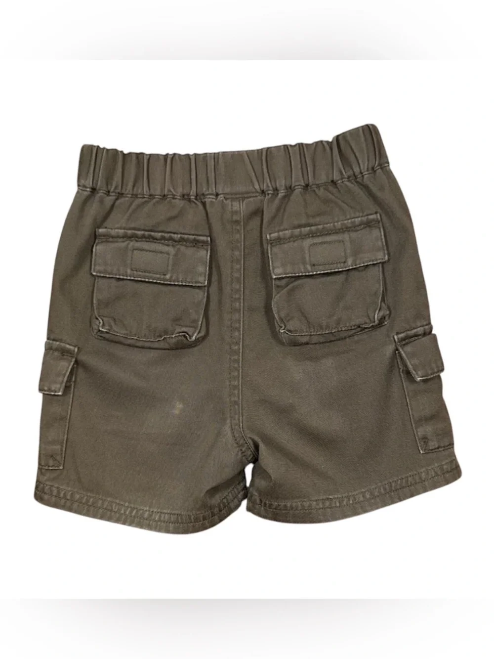 VINTAGE 90s Baby GAP Boys Safari Cargo Shorts & Bucket Hat Set Olive 6-12M